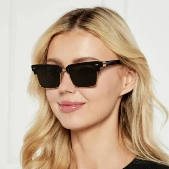 NEW Miu Miu MU10ZS 1AB5S0 Black Dark Grey Square Unisex Sunglasses 0MU 10ZS - Picture 1 of 13